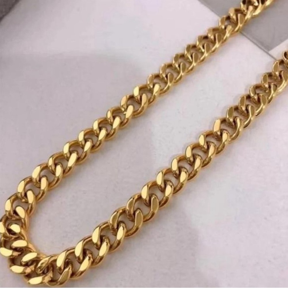 VINTAGE HEAVY GOLD CUBAN CHAIN NECKLACE